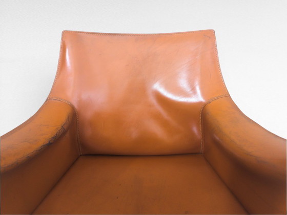 Image 1 of Stuhl CAB 413 in cognacfarbenem Leder von Mario Bellini für Cassina, Italien, 1970er Jahre