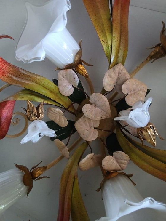 Image 1 of Paterno Franco - Lampada da parete, lampada da soffitto, fiore floreale nenuphar italy 95cm