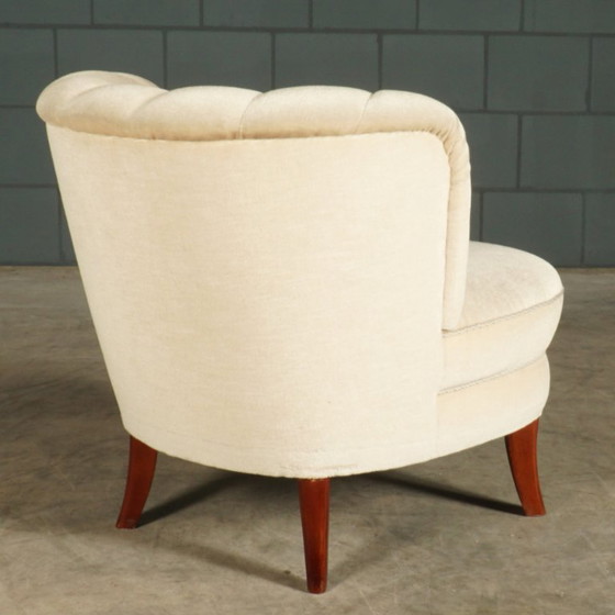 Fauteuils de cocktail vintage – Velours blanc – Années 1960 – Textile (photo 4 of 16)