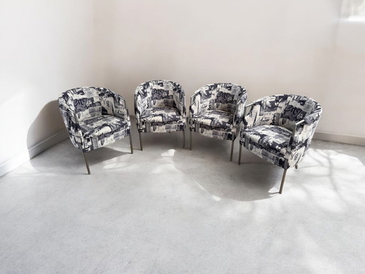 4x Rolf Benz luxe eetkamer stoelen. Afdrukken New York