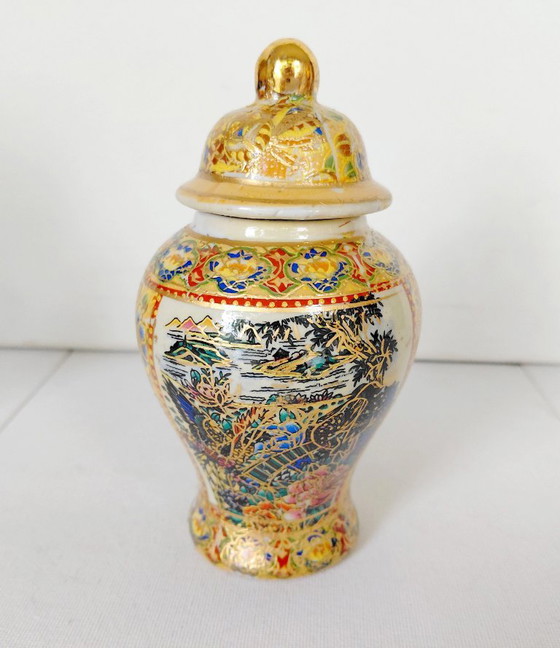 Set 3 Vasi Vintage Geisha Giapponesi Satsuma, Anni '60/'70 – Porcelain (photo 11 of 16)