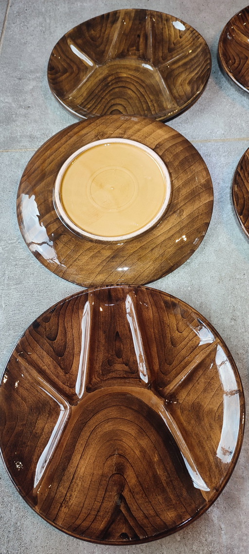 Assiettes compartimentées céramique x6 