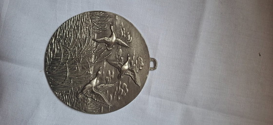 Zinn Medaillon 3D Enten Motiv – Wanddekoration, Metal (photo 5 of 5)