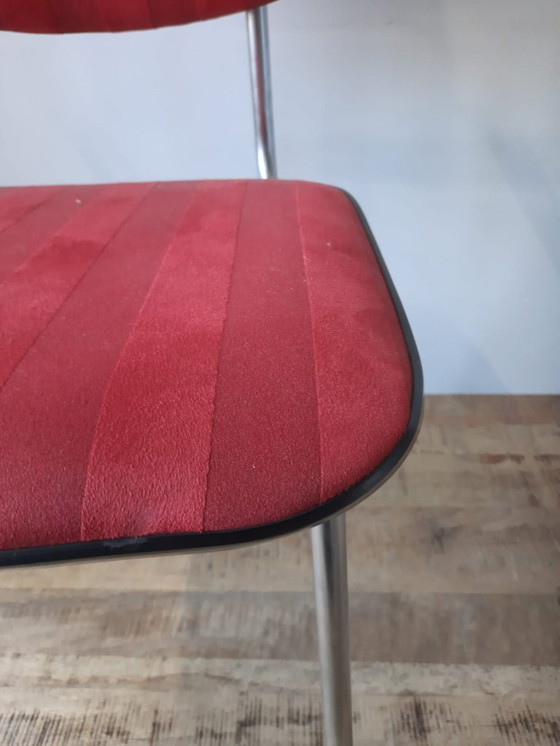 Image 1 of 1x Gispen 1235 stoel, rood gestoffeerd