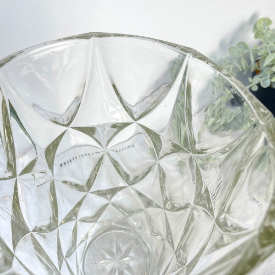 Vintage Geometric Pattern Glass Vase – Geometrisch (photo 7 of 9)