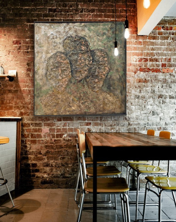 Image 1 of Three Guys – Oggetto da parete scultoreo con rilievo grezzo