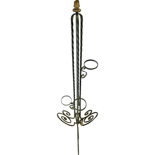 Vintage smeedijzeren vloerlamp
