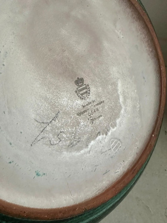 Image 1 of Huge Wächtersbach Pottery Vase with Handle, Germany, 1960s