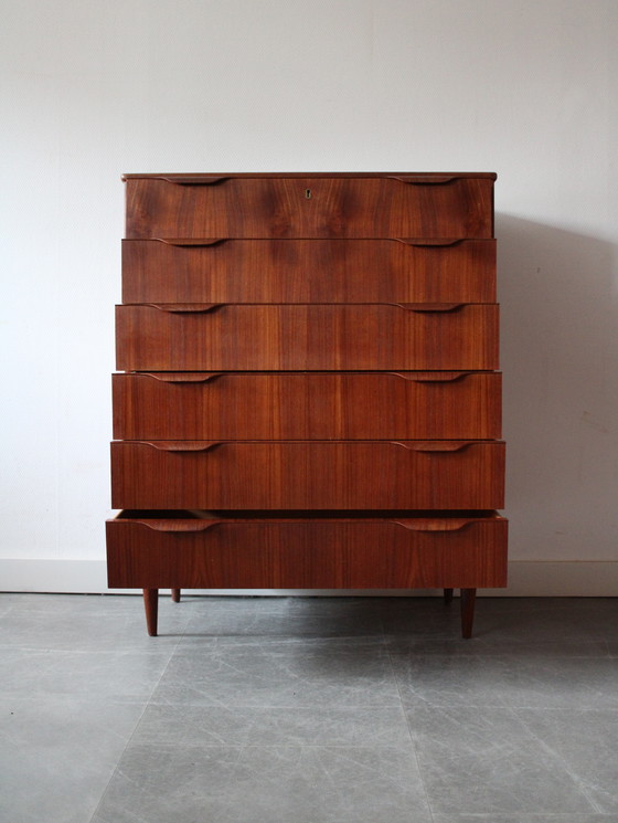 Image 1 of Vintage Danish teak chest of drawers, wide!