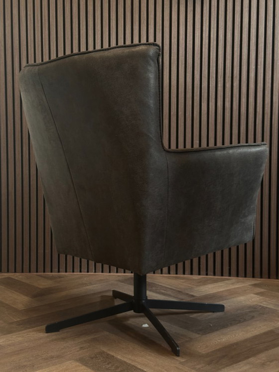 Draai Fauteuil Moos Graphite 80x75cm – Sitdesign, Draaistoelen, Textile (photo 7 of 8)