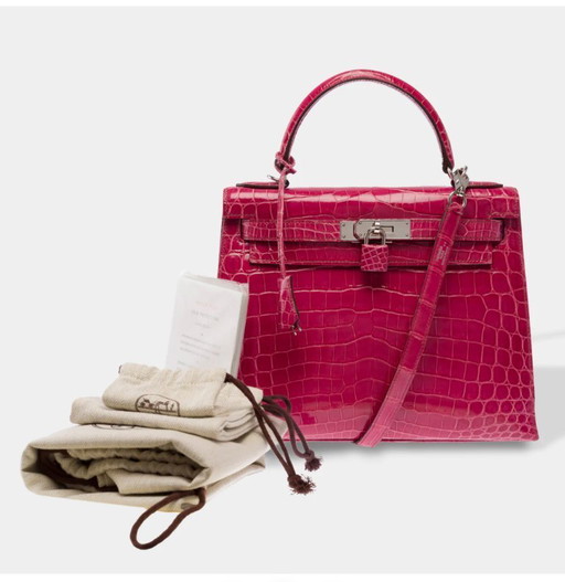 Sac HERMES Kelly 28 en Cuirs exotiques Rose - 103511