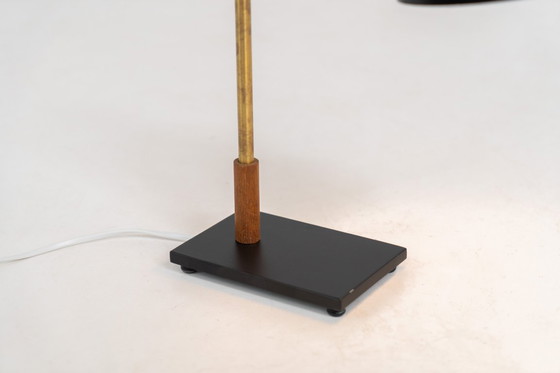 Image 1 of “Beta” table lamp in copper and brass by Jo Hammerborg for Fog & Mørup (Denmark, 1960s).