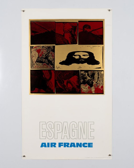 Air France Espagne – 1971 Affiche de voyage vintage originale de Raymond Pagès – Style moderne du milieu du (photo 3 of 8)