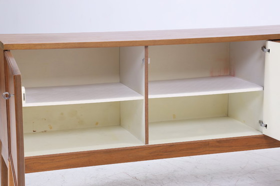Image 1 of Vintage Noyer Palette Sideboard années 60 | Mid Century TV Board avec compartiments & tiroirs Rétro Bois de rangement #07-10