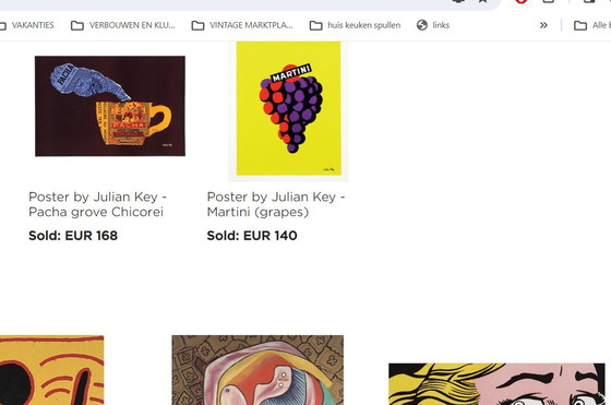 Image 1 of Fraaie Martini Poster Belgisch Kunstenaar Julian Key