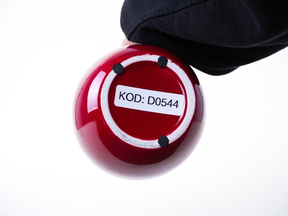 Image 1 of Red ceramic vase, Danish design, 1970s, made in Denmark