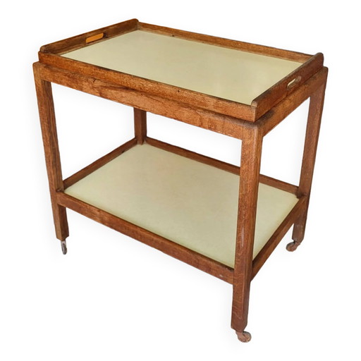 Mesa de servicio madera y formica años 50