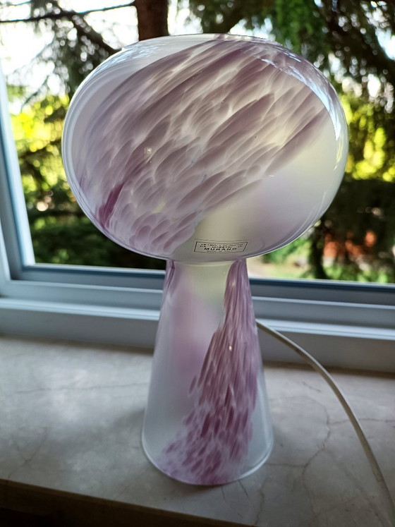 Image 1 of MURANO Vintage Pink Swirl Glass Table Lamp - Mid-Century - Made in Italy - Perfect