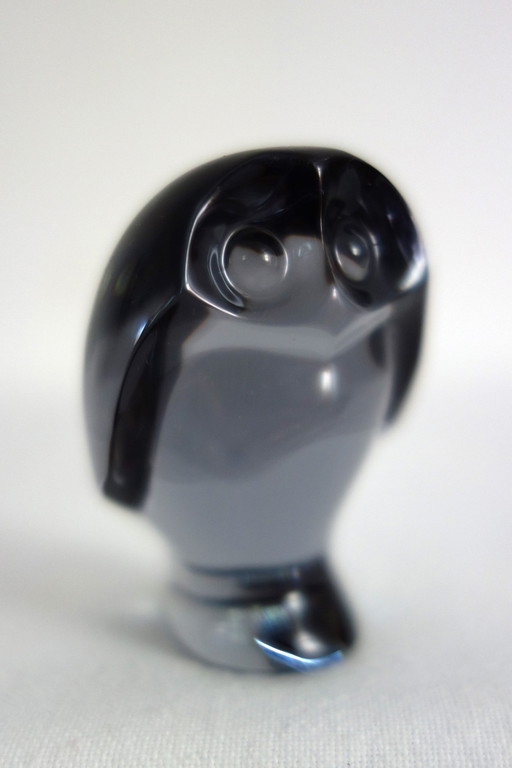 Crystal Owl Signed Baccarat France