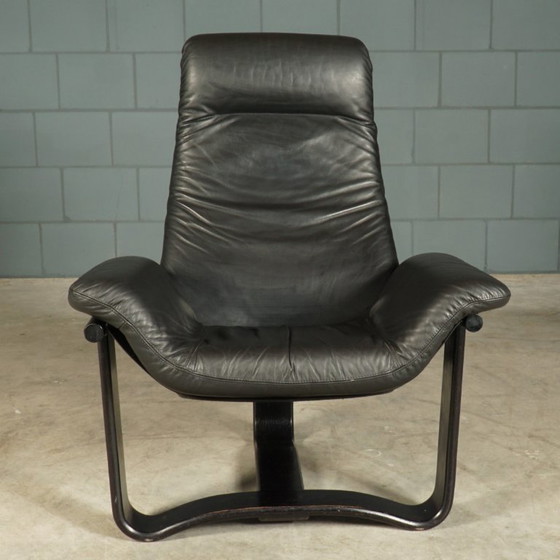 Fauteuil lounge vintage « Manta » – Ingmar Relling – Westnofa – 1970 – Wood, Leather (photo 9 of 15)