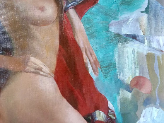 Original Oil Painting Abstract Expressionism Figurative Girl Nude – Paintings & Drawings, Canvas (photo 6 of 8)