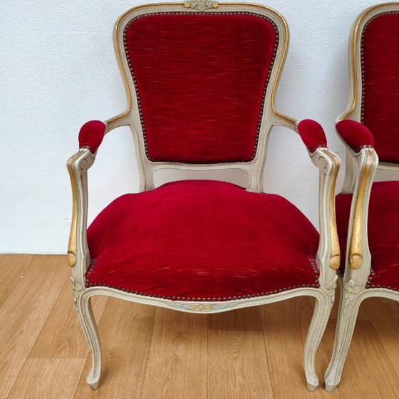 Image 1 of Sedie e poltrone vintage francesi in stile Luigi XV. Prezzo fisso.
