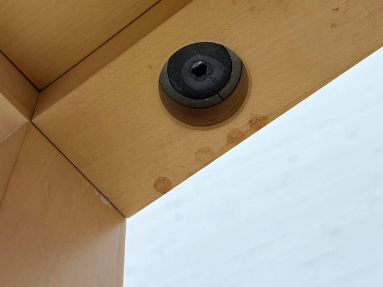 Image 1 of Dining table with linoleum surface and light solid wood frame, 1970s