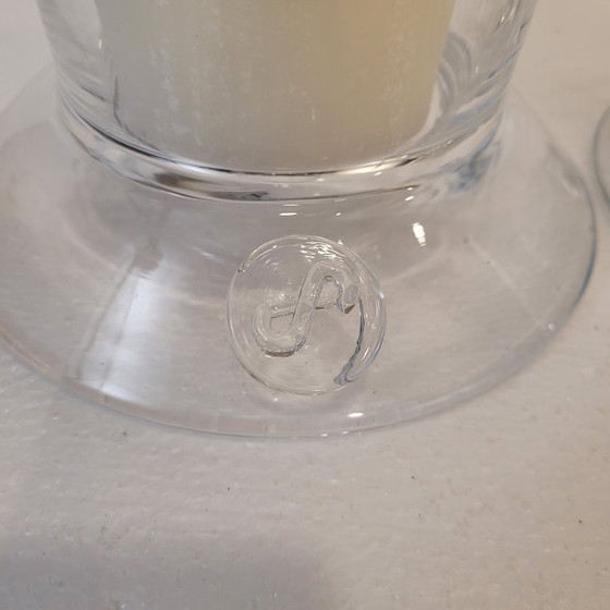 Image 1 of Coppia di candelieri in cristallo, Sempre, anni 2000 - Belgio