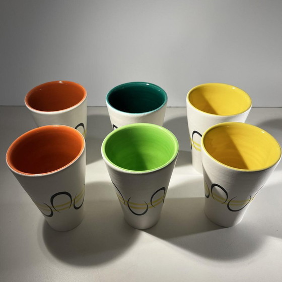 Pichet et Tasses en Céramique par André Baud pour Vallauris, années 1960, Set de 7 – Vaisselle, Ceramic (photo 10 of 14)