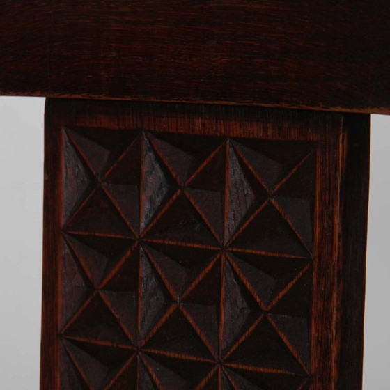 Image 1 of Set di 8 sedie in legno, lavorazione bretone degli anni '40