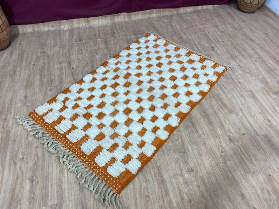 Ecru Marokkanischer Teppich mit geometrischen Mustern 250cm x 150cm – Teppiche & Läufer, Wool, Modern (photo 3 of 7)