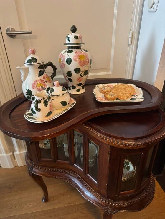 Image 1 of Mahogany Tea Cabinet Display Cabinet Faceted - Flamant