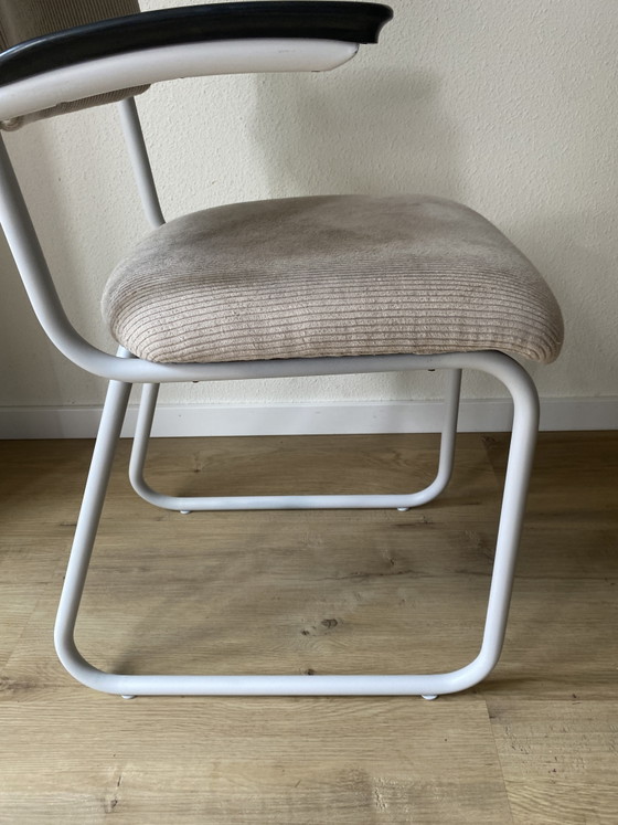 Ahrend De Cirkel Telaio Tubolare - Sedia a Slitta – Riciclata – Tessuto a Coste – Design Olandese Vintage (photo 6 of 15)