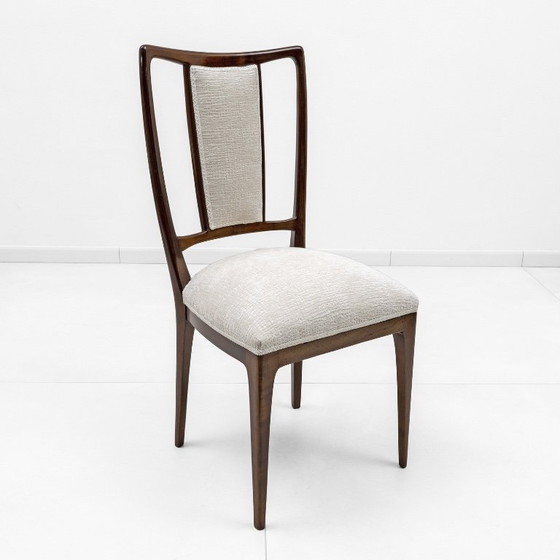 Image 1 of Set of 8 Osvaldo Borsani Mid-Century Modern Italian Bouclè Dining Chairs, 50s
