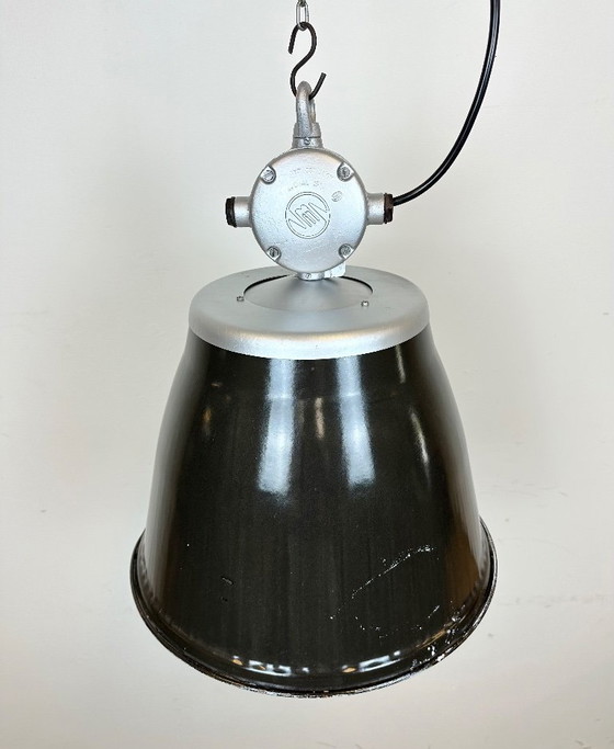 Image 1 of Industrial Black Enamel Factory Pendant Lamp, 1960s