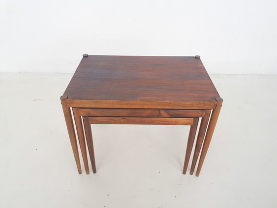 Image 1 of Mesas nido de madera de mediados de siglo, Países Bajos Años 50