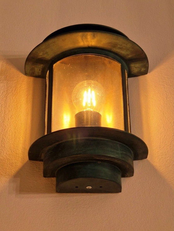 Old outdoor lamp - 1930s style - Art Deco - Germany – Wall lights, Glass, Metal (photo 6 of 11)