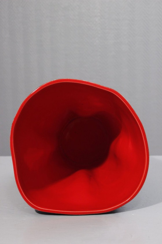 Image 1 of 34 cm Jean de Lespinasse - Large vase no. 308, scarified decoration, Nice, France, 1950s