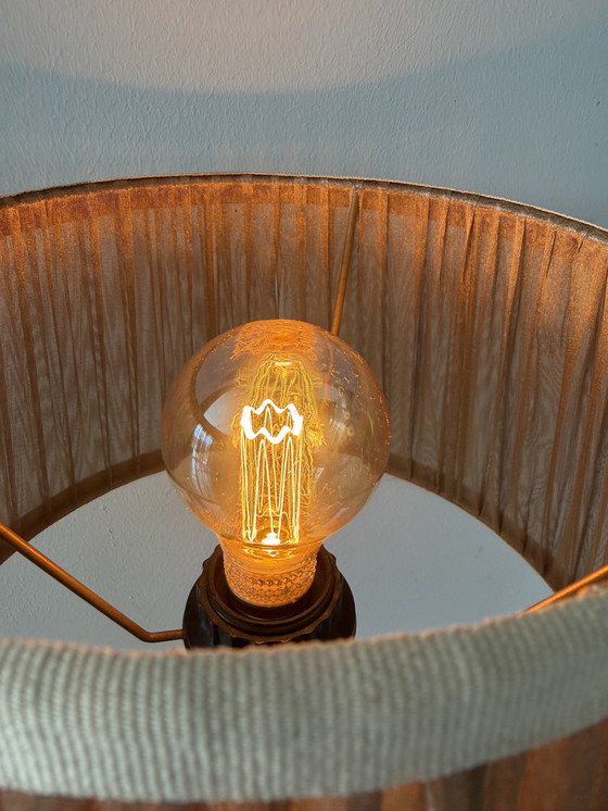 Image 1 of Vintage tafel lamp met onyx marmer