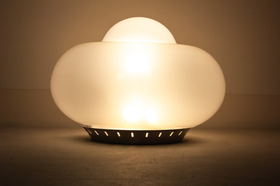 Image 1 of Opaline Murano glass mushroom table lamp, Italy 1970s
