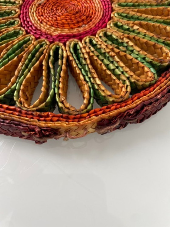 Image 1 of Set of 3 retro wicker coasters