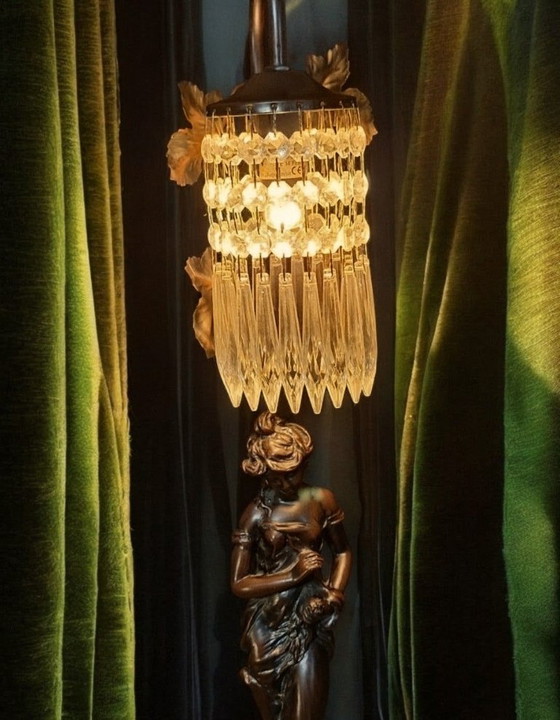 Lampada in lega di zinco e cristallo – Lampade da tavolo, Metallo (photo 6 of 8)
