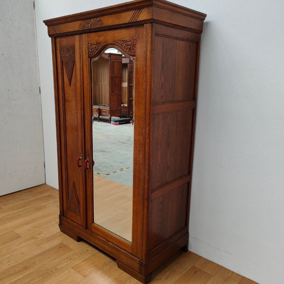 Image 1 of Armadio vintage antico Art Déco, guardaroba, mobile da ingresso, armadio per vestiti