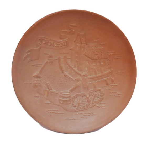 Image 1 of Piatto decorativo in terracotta d'epoca