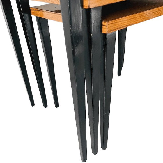 Image 1 of Vintage Mid-century modern Deens Design mimiset bijzettafels 1960's