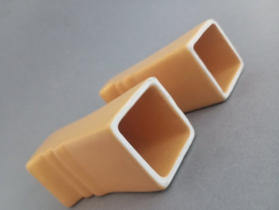 Image 1 of ASA Keramik, funky/postmodernes Kerzenhalterpaar „Mr. & Mrs.“, 1990er Jahre, Deutschland