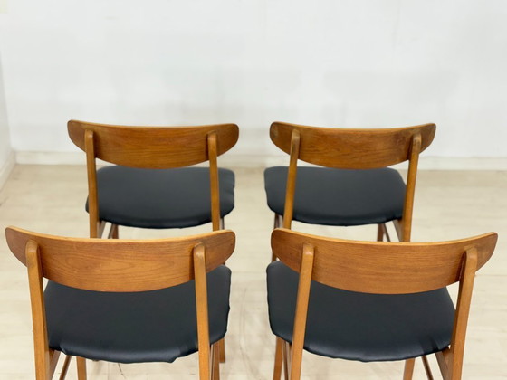 Image 1 of Deense teakhouten stoelen / Vintage eetkamerstoelen / Keukenstoelen / Deense designstoelen