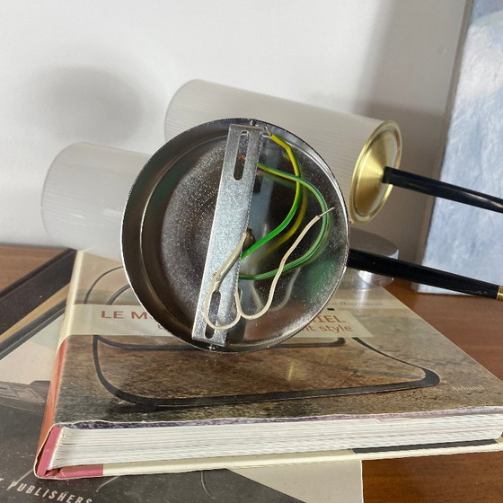 Pair of Vintage Plexiglass Plastic and Brass Wall lights (photo 7 of 9)