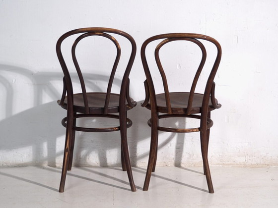 Pair of antique bentwood chairs in the Thonet style – Central Europe, circa 1900 – Dining chairs (photo 31 of 40)