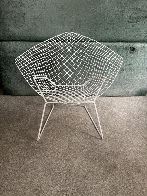 Original Knoll International Chairs (Set of 3) & Matching Ottoman – fauteuils, Metal